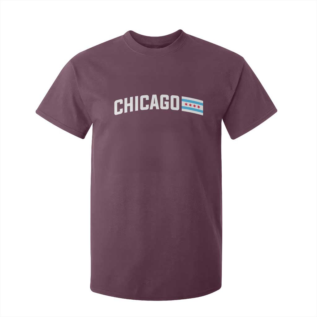 Sweet Chicago Flag Red Six Pointed Stars T Shirt For Kid TS14 Maroon Print Your Wear