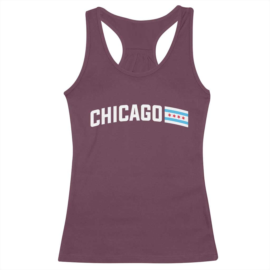 Sweet Chicago Flag Red Six Pointed Stars Racerback Tank Top TS14 Maroon Print Your Wear