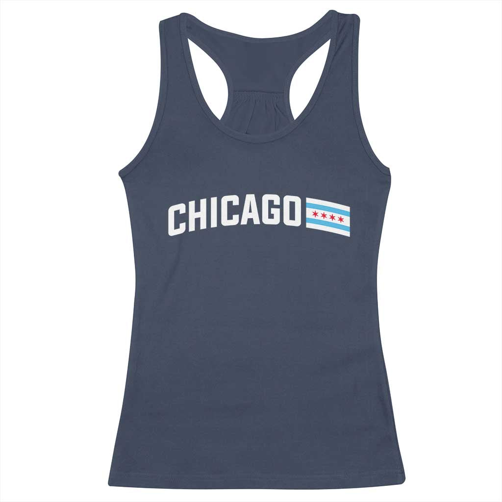 Sweet Chicago Flag Red Six Pointed Stars Racerback Tank Top TS14 Navy Print Your Wear