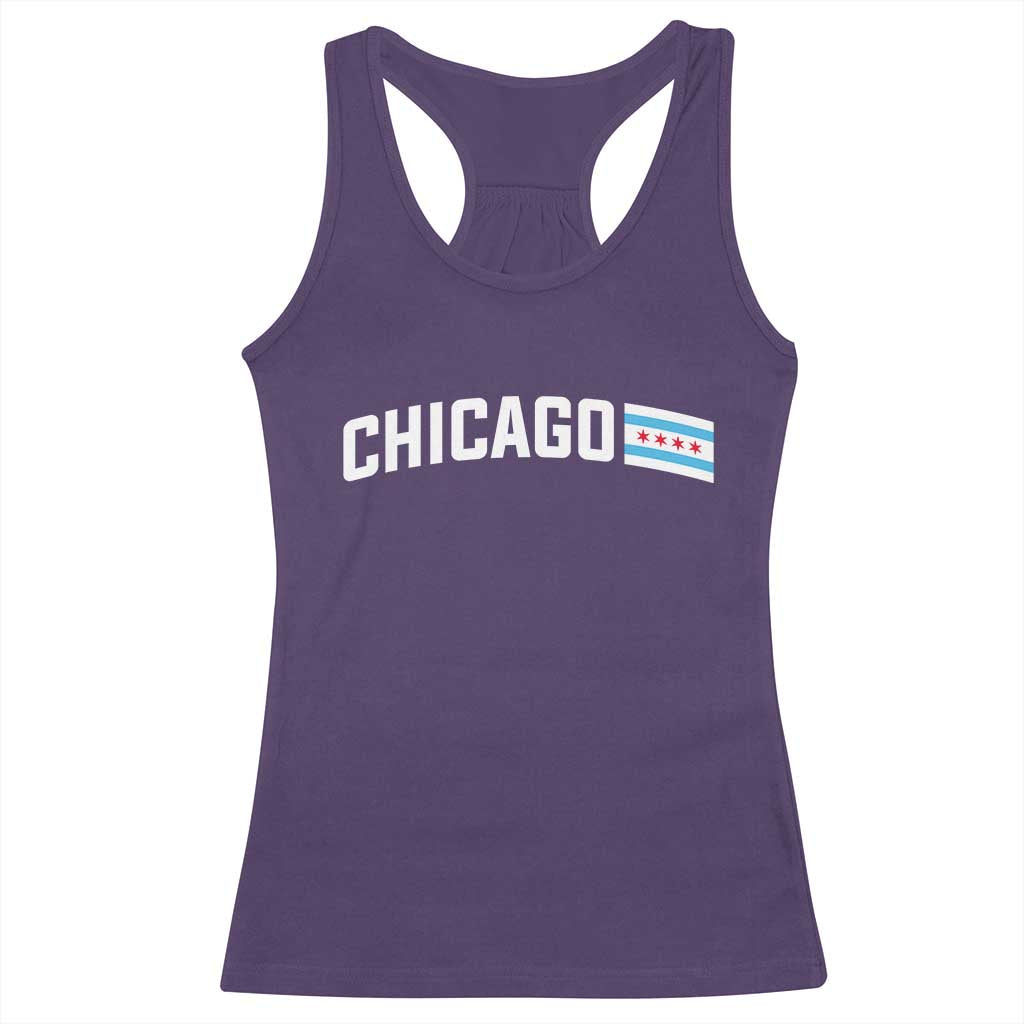 Sweet Chicago Flag Red Six Pointed Stars Racerback Tank Top TS14 Purple Print Your Wear