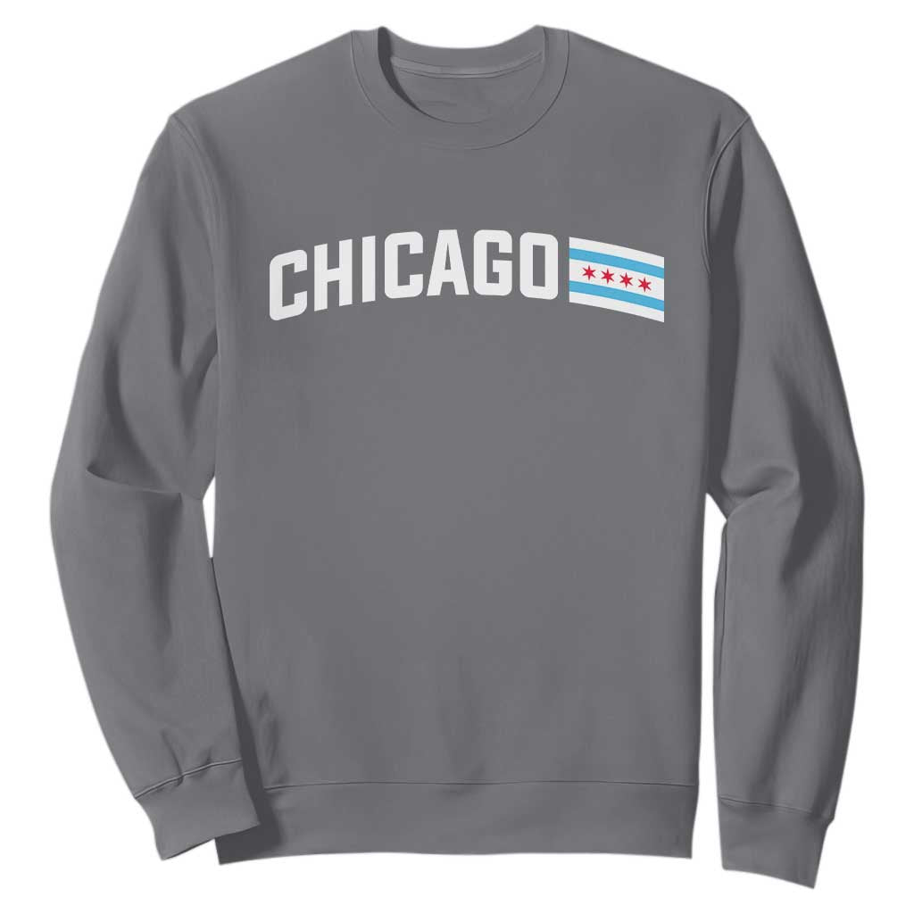 Sweet Chicago Flag Red Six Pointed Stars Sweatshirt TS14 Charcoal Print Your Wear