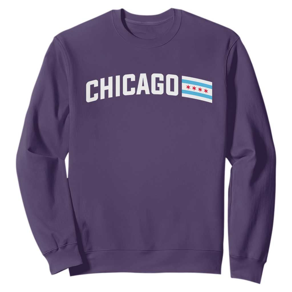 Sweet Chicago Flag Red Six Pointed Stars Sweatshirt TS14 Purple Print Your Wear