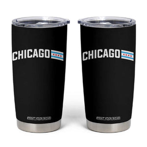 Sweet Chicago Flag Red Six Pointed Stars Tumbler Cup TS14 Black Print Your Wear