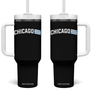 Sweet Chicago Flag Red Six Pointed Stars Tumbler With Handle TS14 One Size: 40 oz Black Print Your Wear