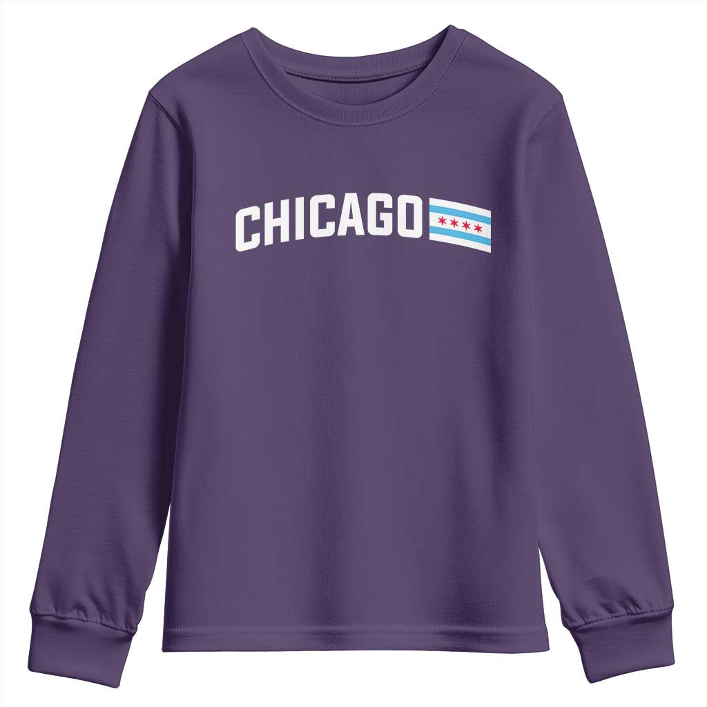 Sweet Chicago Flag Red Six Pointed Stars Youth Sweatshirt TS14 Purple Print Your Wear