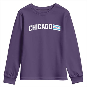 Sweet Chicago Flag Red Six Pointed Stars Youth Sweatshirt TS14 Purple Print Your Wear