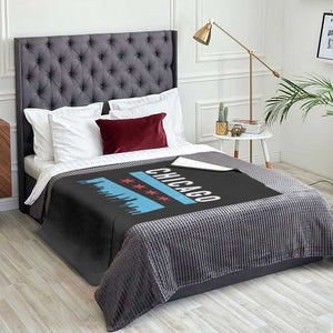 Vintage Chicago City Skyline Flag Throw Blanket TS14 Print Your Wear