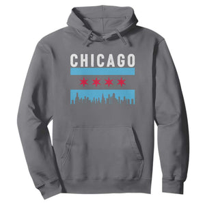 Vintage Chicago City Skyline Flag Hoodie TS14 Charcoal Print Your Wear