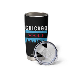 Vintage Chicago City Skyline Flag Tumbler Cup TS14 Print Your Wear