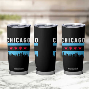 Vintage Chicago City Skyline Flag Tumbler Cup TS14 Print Your Wear