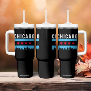 Vintage Chicago City Skyline Flag Tumbler With Handle TS14 Print Your Wear