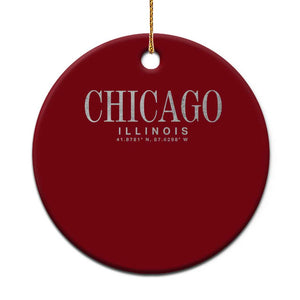Chicago Illinois IL Est 1837 Vintage Travel Souvenir Ceramic Ornament TS14 1pc Red Print Your Wear