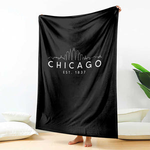 Chicago Downtown Skyline Minimalist Illinois Souvenir Throw Blanket TS14 Print Your Wear