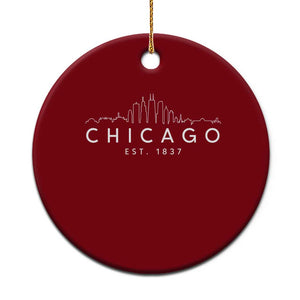 Chicago Downtown Skyline Minimalist Illinois Souvenir Ceramic Ornament TS14 1pc Red Print Your Wear