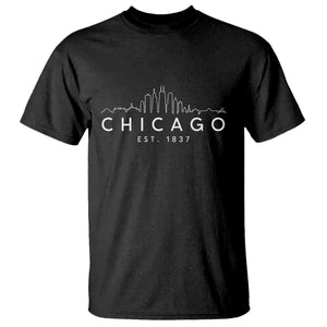 Chicago Downtown Skyline Minimalist Illinois Souvenir T Shirt TS14 Black Print Your Wear