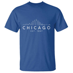 Chicago Downtown Skyline Minimalist Illinois Souvenir T Shirt TS14 Royal Blue Print Your Wear