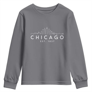 Chicago Downtown Skyline Minimalist Illinois Souvenir Youth Sweatshirt TS14 Charcoal Print Your Wear