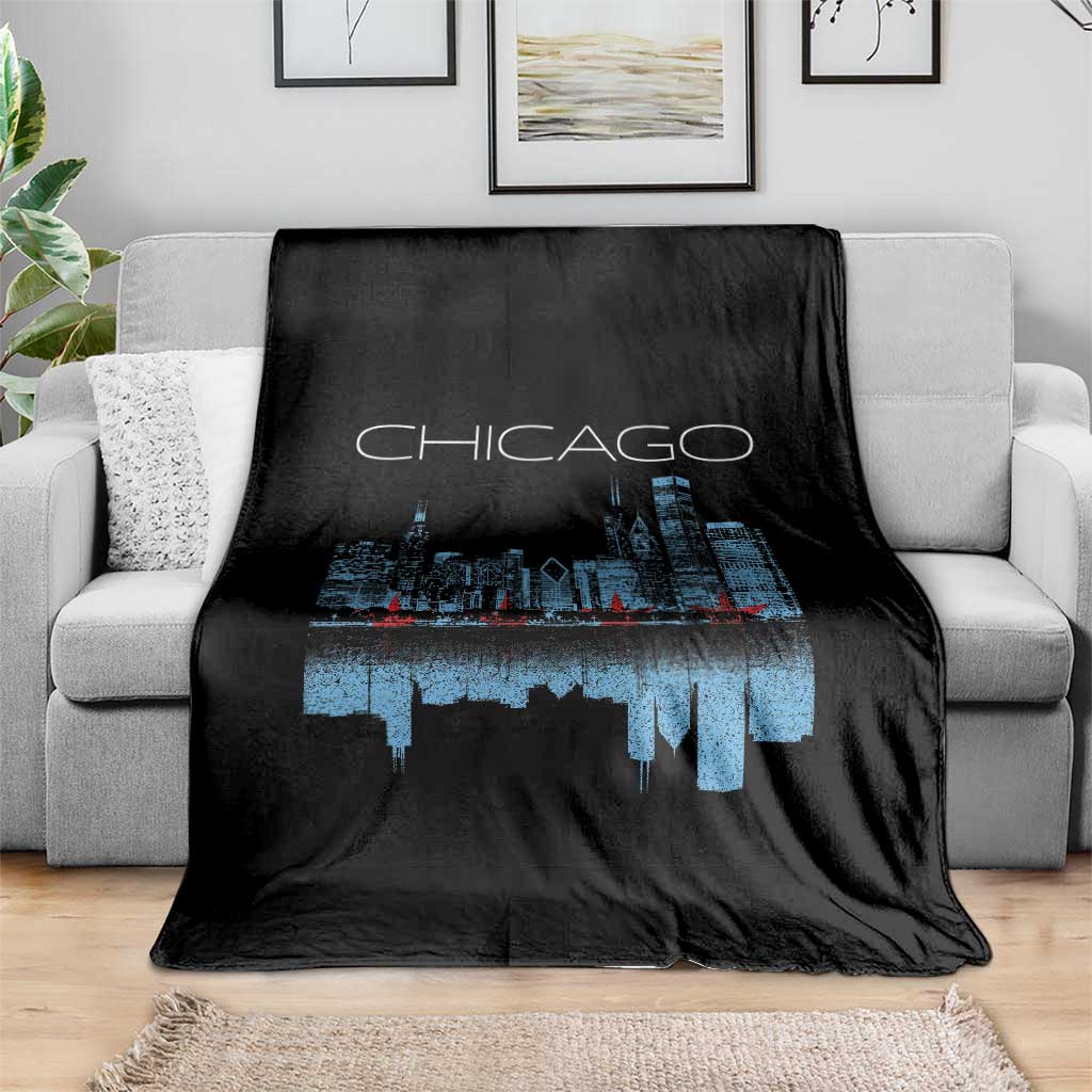 Chicago City Skyline Night Lights Throw Blanket TS14 Print Your Wear