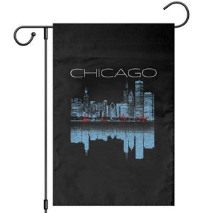Chicago City Skyline Night Lights Garden Flag TS14 Black Print Your Wear