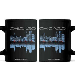 Chicago City Skyline Night Lights Coffee Mug TS14 Black Print Your Wear