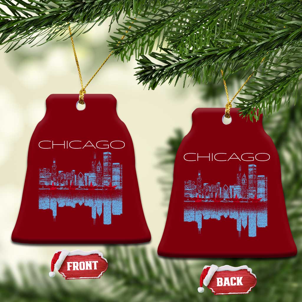 Chicago City Skyline Night Lights Ceramic Ornament TS14 Print Your Wear