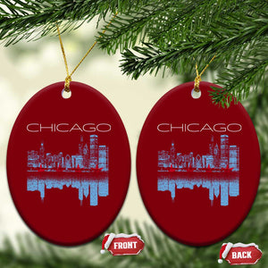 Chicago City Skyline Night Lights Ceramic Ornament TS14 Print Your Wear