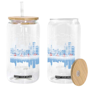 Chicago City Skyline Night Lights Glass Can TS14 Print Your Wear