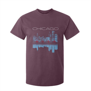 Chicago City Skyline Night Lights T Shirt For Kid TS14 Maroon Print Your Wear