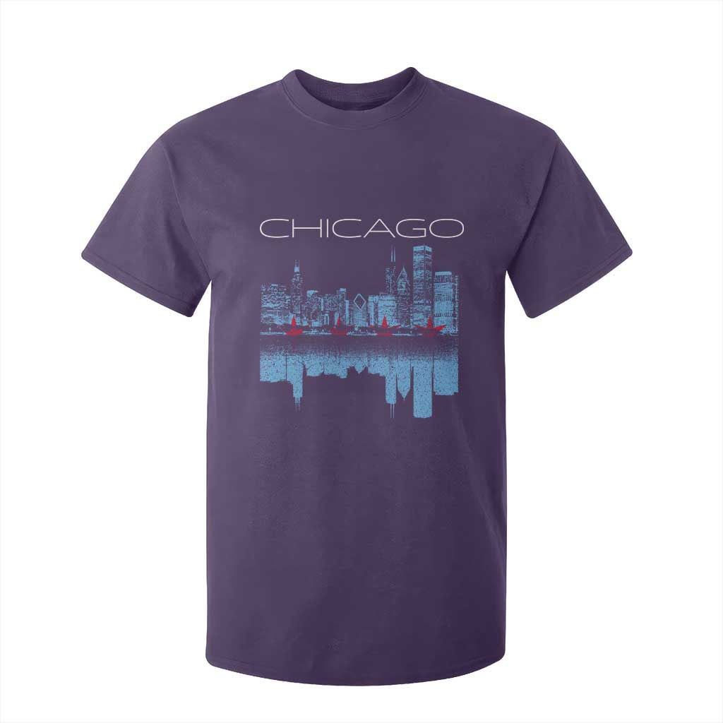 Chicago City Skyline Night Lights T Shirt For Kid TS14 Purple Print Your Wear