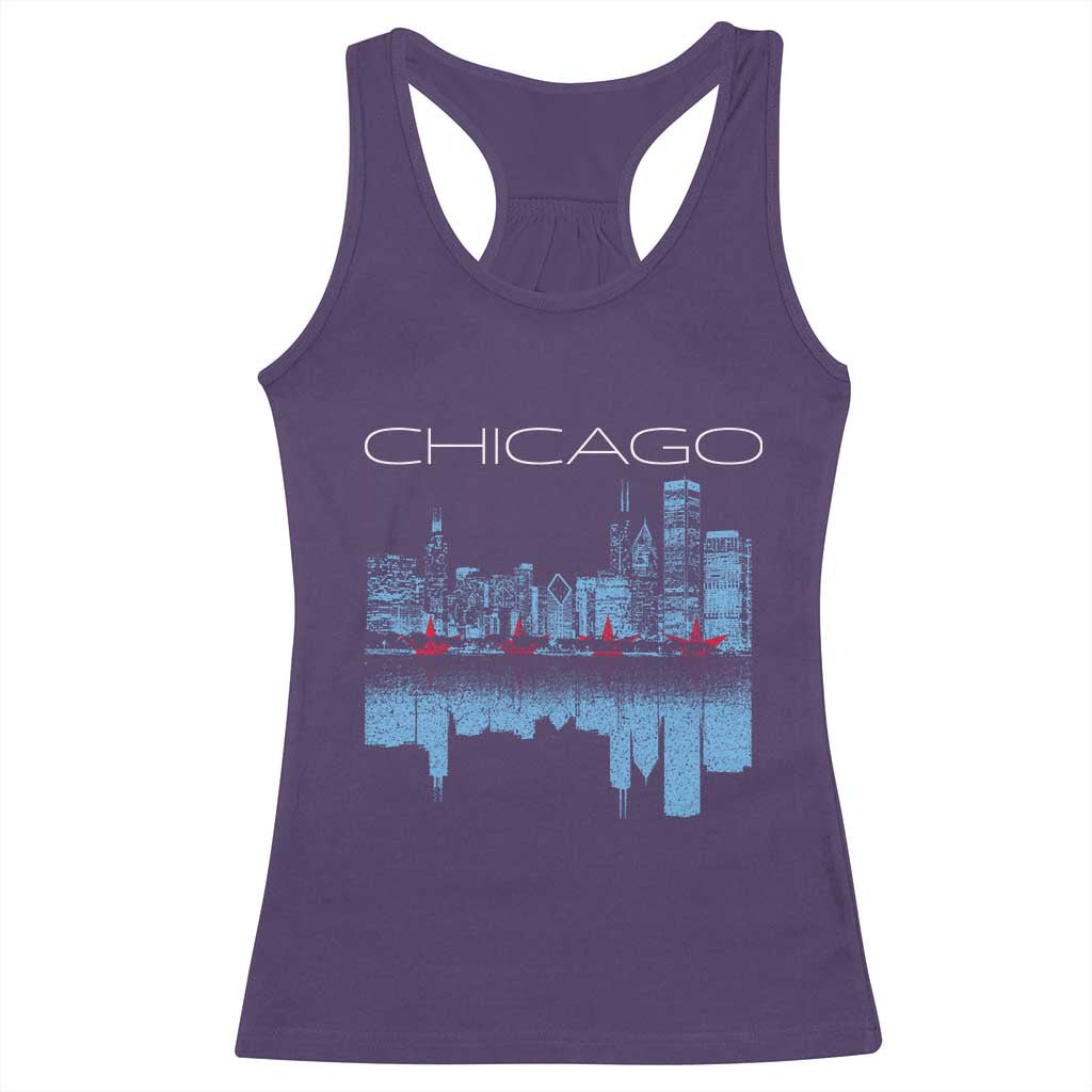 Chicago City Skyline Night Lights Racerback Tank Top TS14 Purple Print Your Wear
