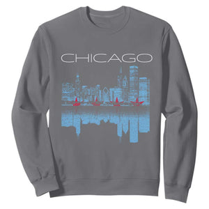 Chicago City Skyline Night Lights Sweatshirt TS14 Charcoal Print Your Wear