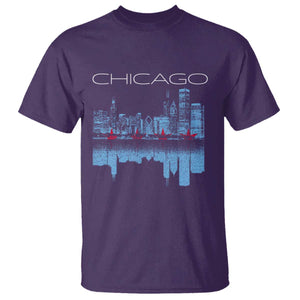 Chicago City Skyline Night Lights T Shirt TS14 Purple Print Your Wear