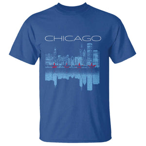 Chicago City Skyline Night Lights T Shirt TS14 Royal Blue Print Your Wear
