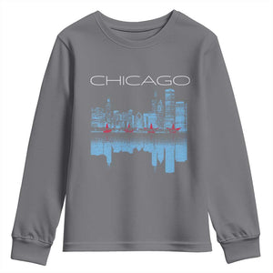 Chicago City Skyline Night Lights Youth Sweatshirt TS14 Charcoal Print Your Wear
