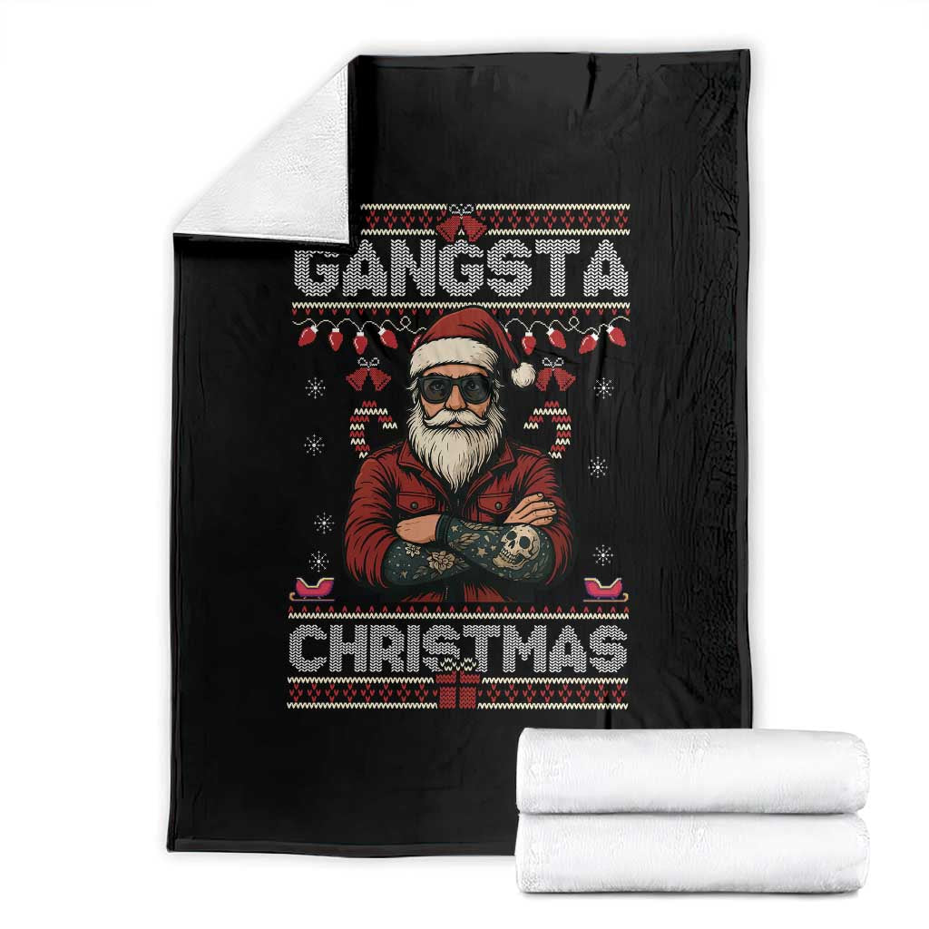 Gangster Santa Claus Hip Hop Rap Christmas Cool Throw Blanket TS14 Black Print Your Wear