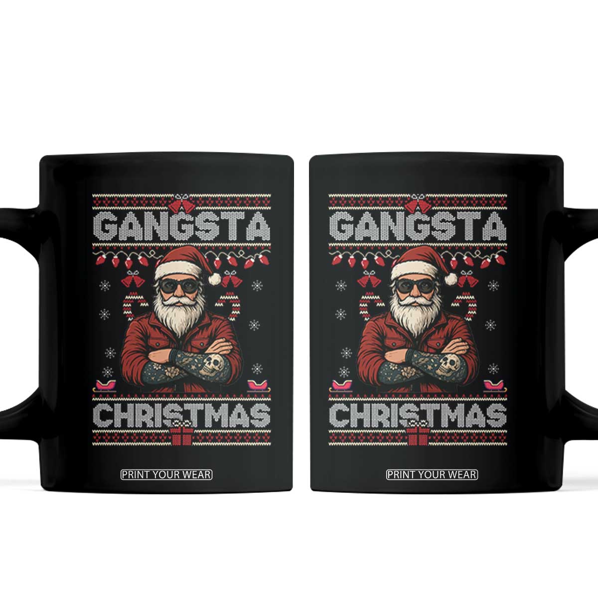 Gangster Santa Claus Hip Hop Rap Christmas Cool Coffee Mug TS14 Black Print Your Wear