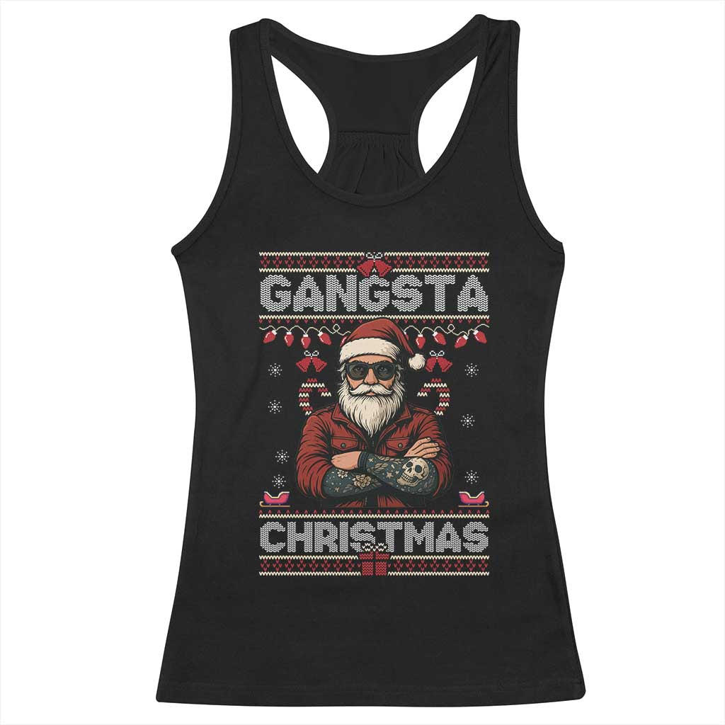 Gangster Santa Claus Hip Hop Rap Christmas Cool Racerback Tank Top TS14 Black Print Your Wear