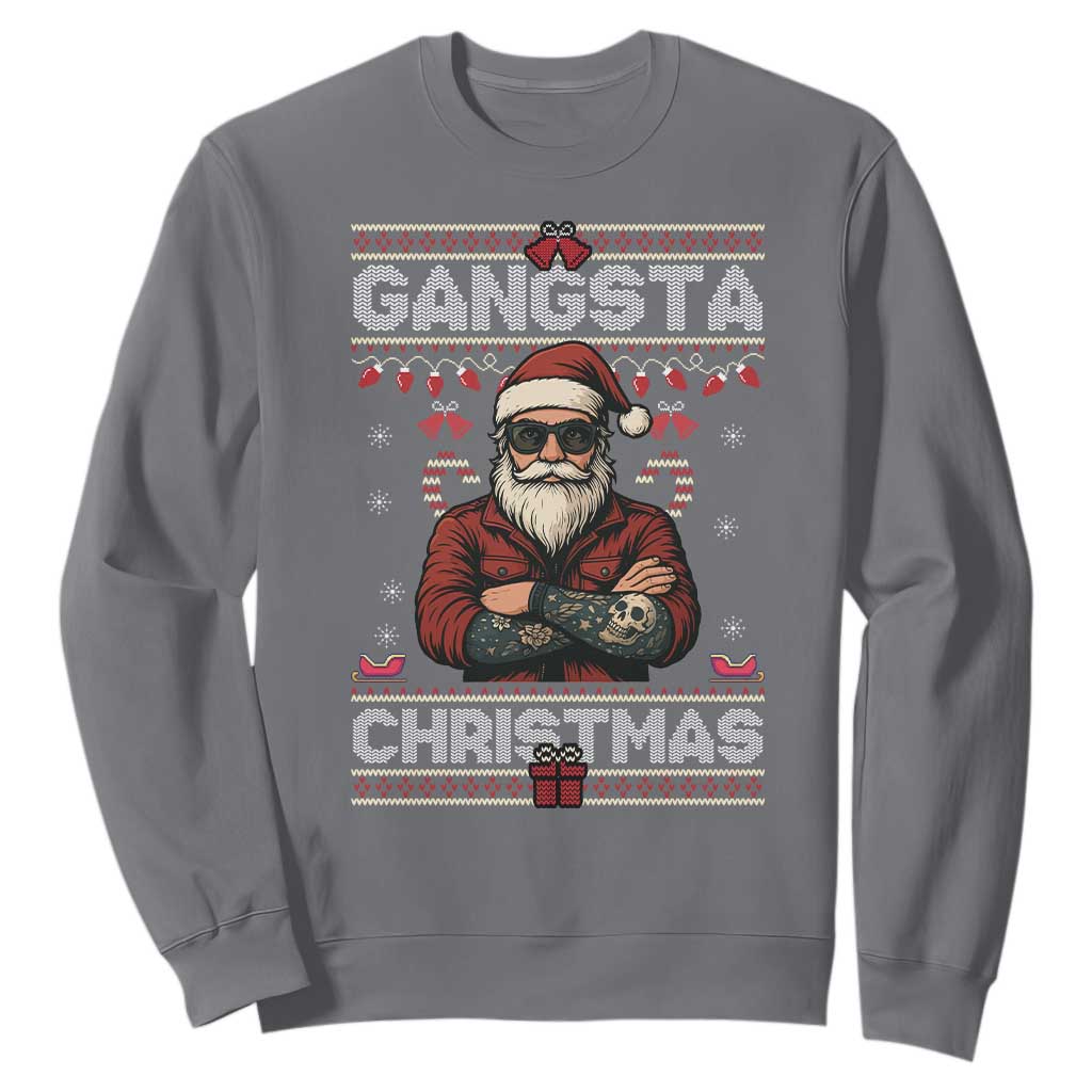 Gangster Santa Claus Hip Hop Rap Christmas Cool Sweatshirt TS14 Charcoal Print Your Wear