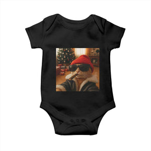 Funny Gangster Cats Christmas Baby Onesie Smoking Kitten Meme TS14 Black Print Your Wear