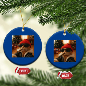 Funny Gangster Cats Xmas Ceramic Ornament Smoking Kitten Meme TS14 1pc Blue Print Your Wear