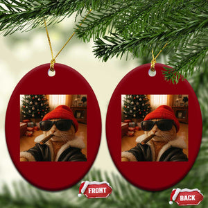 Funny Gangster Cats Xmas Ceramic Ornament Smoking Kitten Meme TS14 Print Your Wear