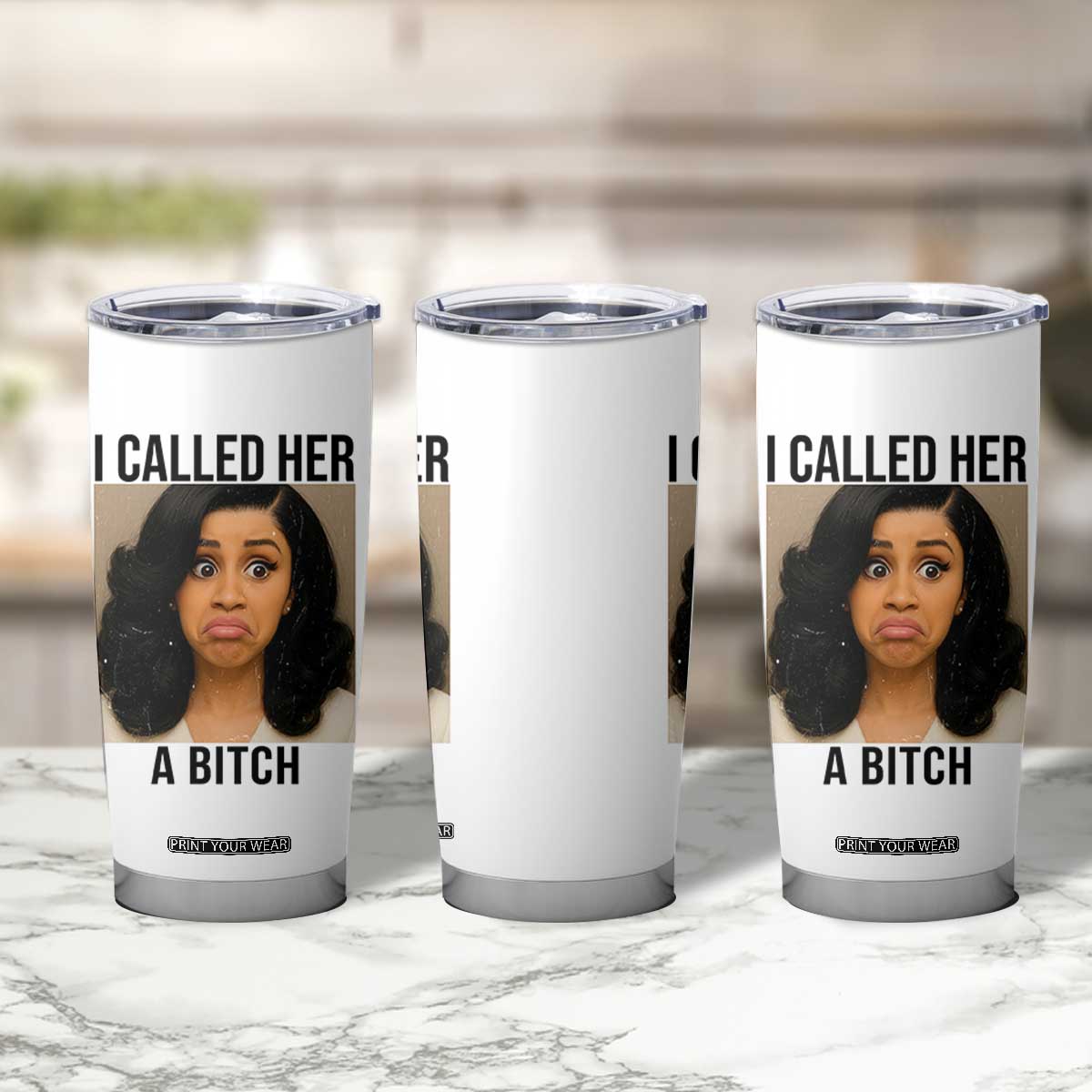 Funny Doll Face Meme Tumbler Cup I Called Her A Bitch TS14 Print Your Wear