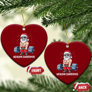 Funny Santa Gym Xmas Ceramic Ornament Healthy Xmas TS14 Print Your Wear