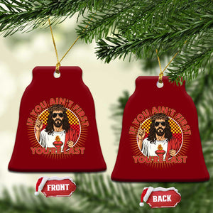 Funny Jesus Racing Ceramic Ornament If You Are Not First You Are Last TS14 Print Your Wear