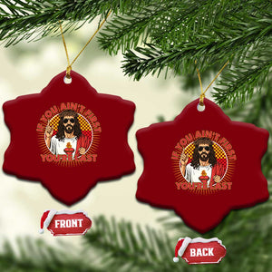 Funny Jesus Racing Ceramic Ornament If You Are Not First You Are Last TS14 Print Your Wear