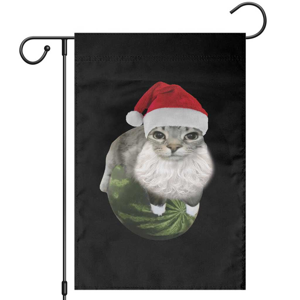 Watermelon Cat Christmas Garden Flag Funny Silly Kitten Meme TS14 Black Print Your Wear