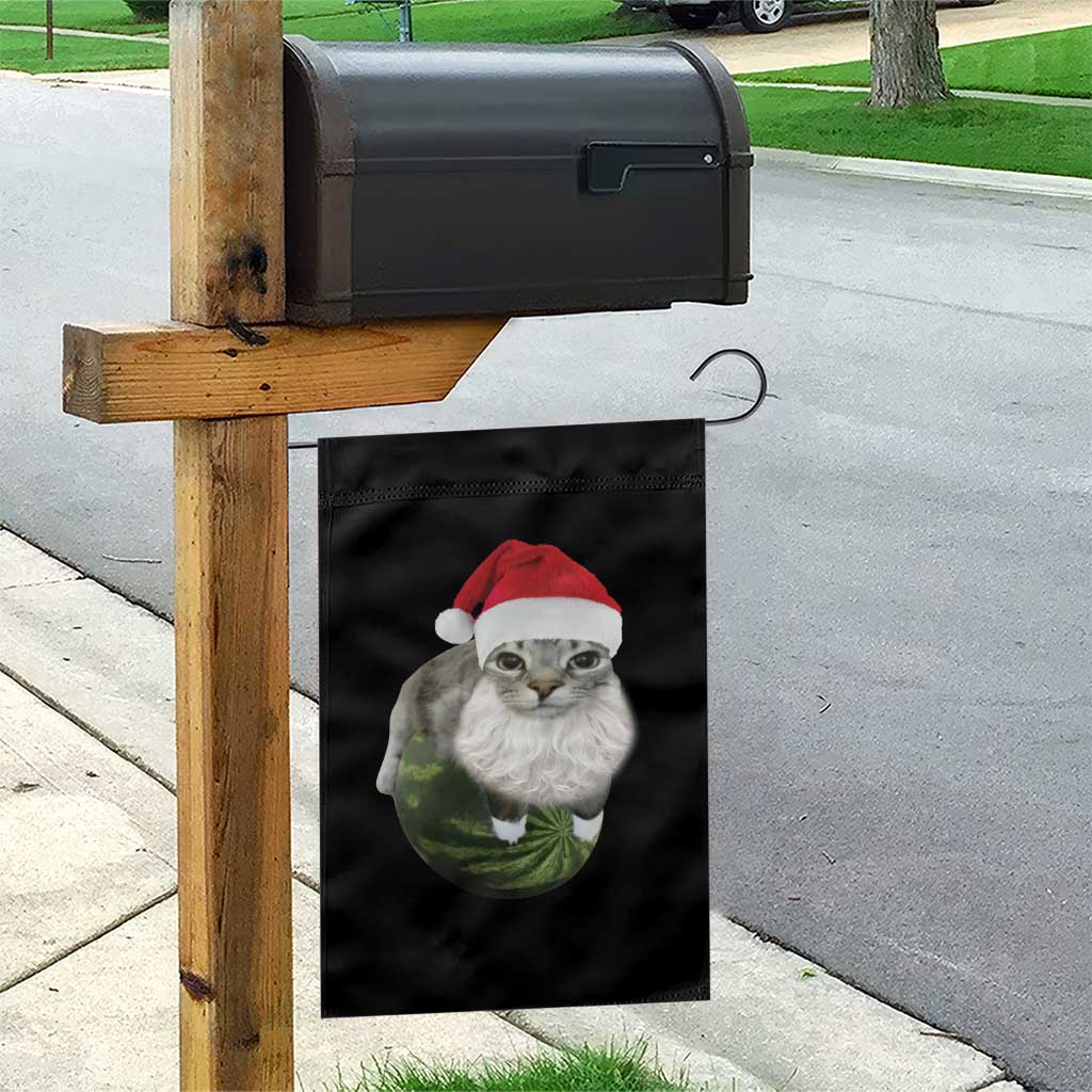 Watermelon Cat Christmas Garden Flag Funny Silly Kitten Meme TS14 Print Your Wear