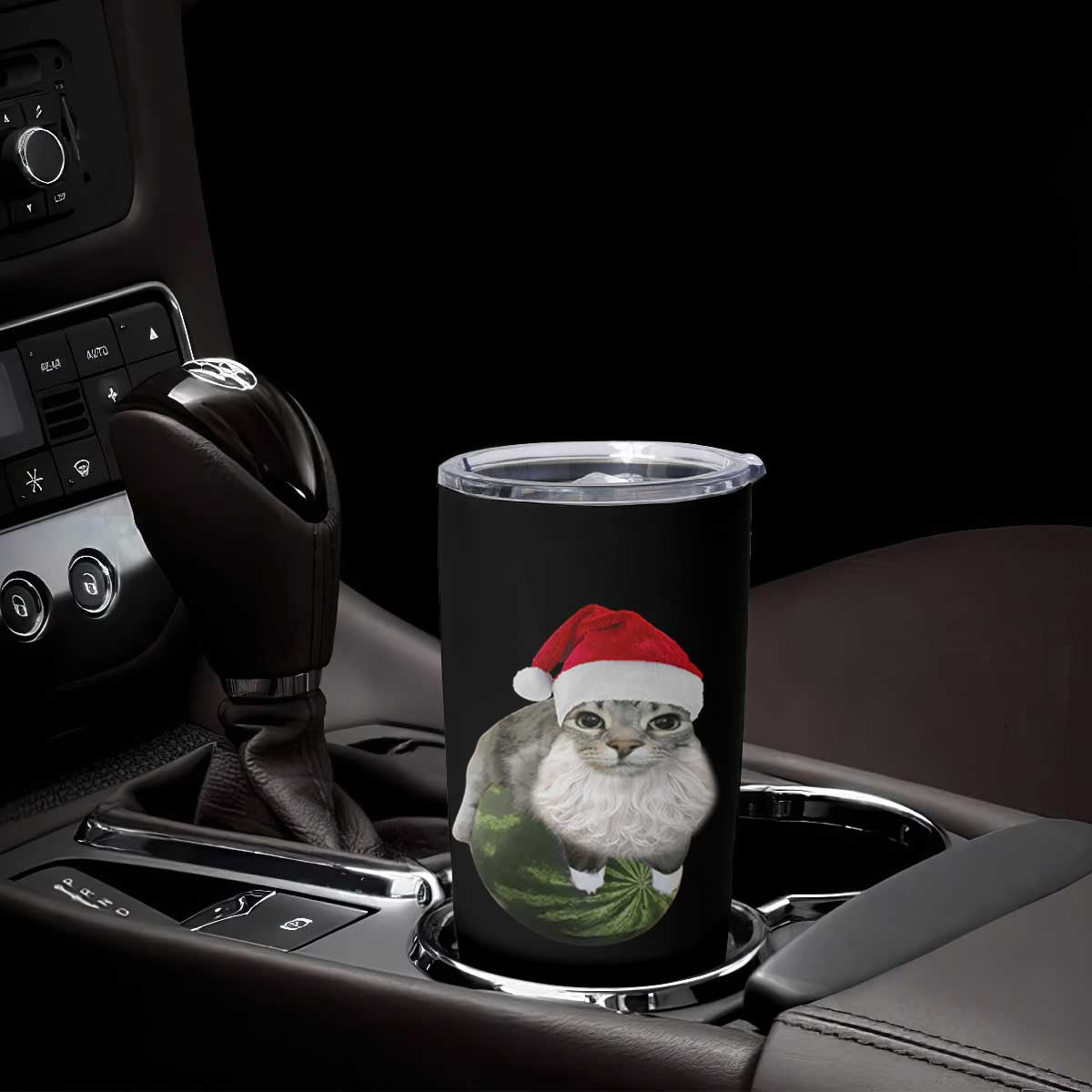 Watermelon Cat Christmas Tumbler Cup Funny Silly Kitten Meme TS14 Print Your Wear