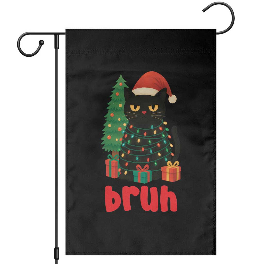 Funny Cat Bruh Christmas Garden Flag Silly Meme Kitty Xmas TS14 Black Print Your Wear