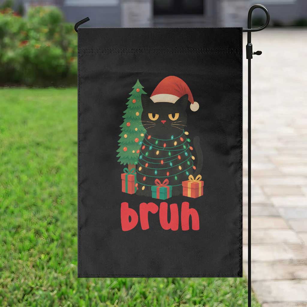 Funny Cat Bruh Christmas Garden Flag Silly Meme Kitty Xmas TS14 Print Your Wear